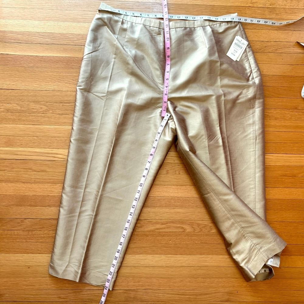 New Coldwater Creek 100% Silk Dupioni Ankle Pants Size 18W Lined NWT Chic Dressy - Picture 8 of 9